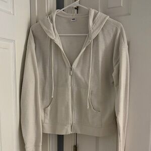 Old Navy Cream Zip-Up Hoodie Jacket